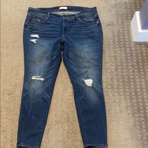 Loft distressed denim skinny jeans